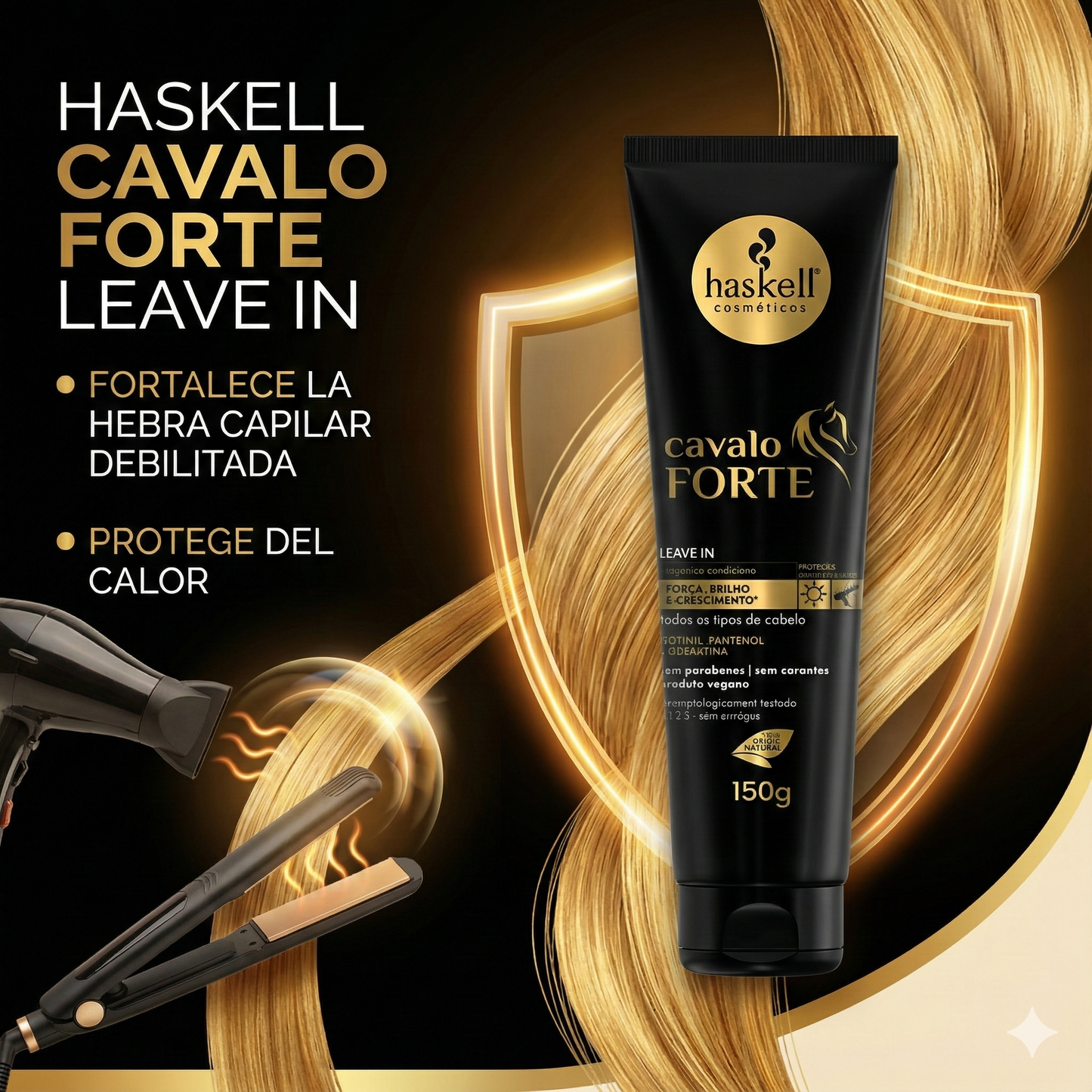 Leave-in Cavalo Forte 150g-Máxima fuerza, elasticidad y crecimiento.