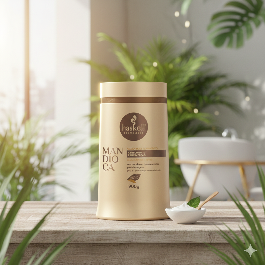 Mascarilla Mandioca 900g – Haskell | Hidratación profunda y brillo extremo
