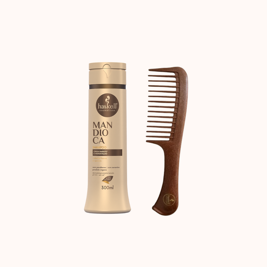 Shampoo Mandioca 300 ml + Peine Desenredante