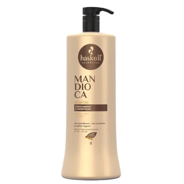 Shampoo Mandioca 1L - con válvula Vitamina e Hidratación